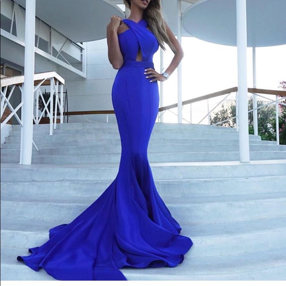 blue formal gown
